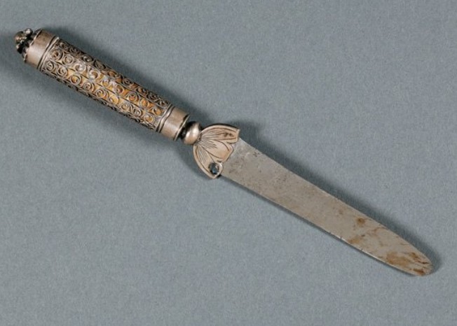 Polish Circumcision Knife, Gilt and
                Filigree